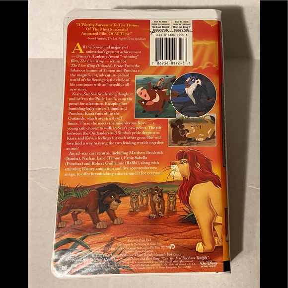 The Lion King II: Simba's Pride VHS - Picture 2 of 5